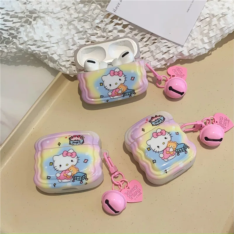 Hello Kitty With Small Bell For Airpods Pro 2 Case 2022,TPU Cartoon Protective Earphone Cover For Airpods Pro Case/Airpods Case