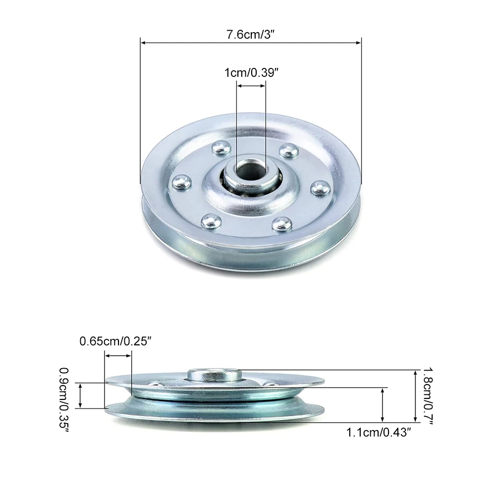 2Pcs Garage Door Cable Wheel 3 Inch Garage Door Wire Rope Guide Wheels Silver Pulley Guide for Replacing Old Damaged Pulleys