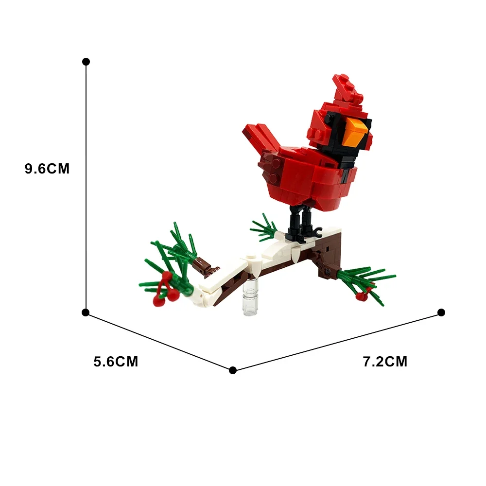 Gobricks MOC الحيوان الطيور الشتاء الكاردينال بنة مجموعة الإبداع الببغاء نموذج لتقوم بها بنفسك التعليم ألعاب مكعبات للأطفال هدية