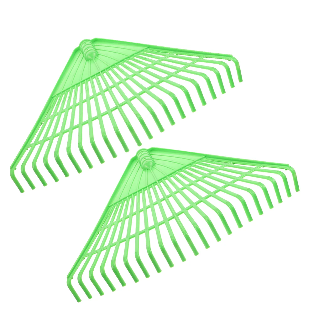 2pcs Plastic Garden Rake Small Heavy Duty Leaf Rake For Lawns Yard Weeding Shrub Pine Needle Cleaning Lawn Tool