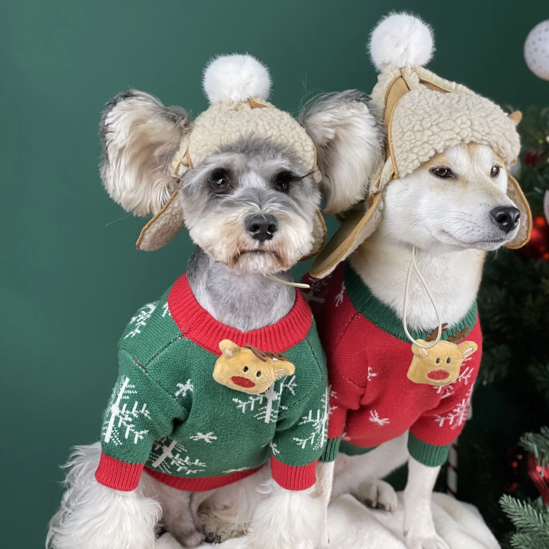 Winter Dogs Hat Puppy Warm Comfortable Handsome Poilt Cashmere Dog Cap For French Bulldog Teddy Schnauzer Pet Accessories
