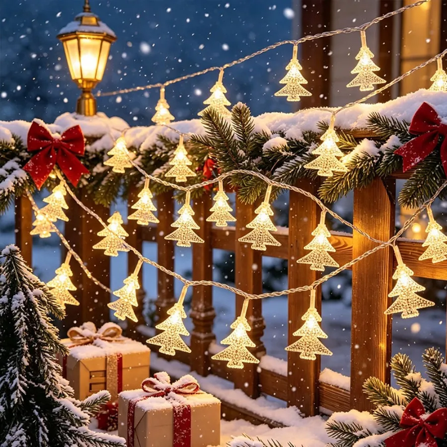 Christmas Tree LED String Lights Battery Powered, 10/20/40 LED Warm White Fairy Garland, Decorative Lights for Christmas Tree