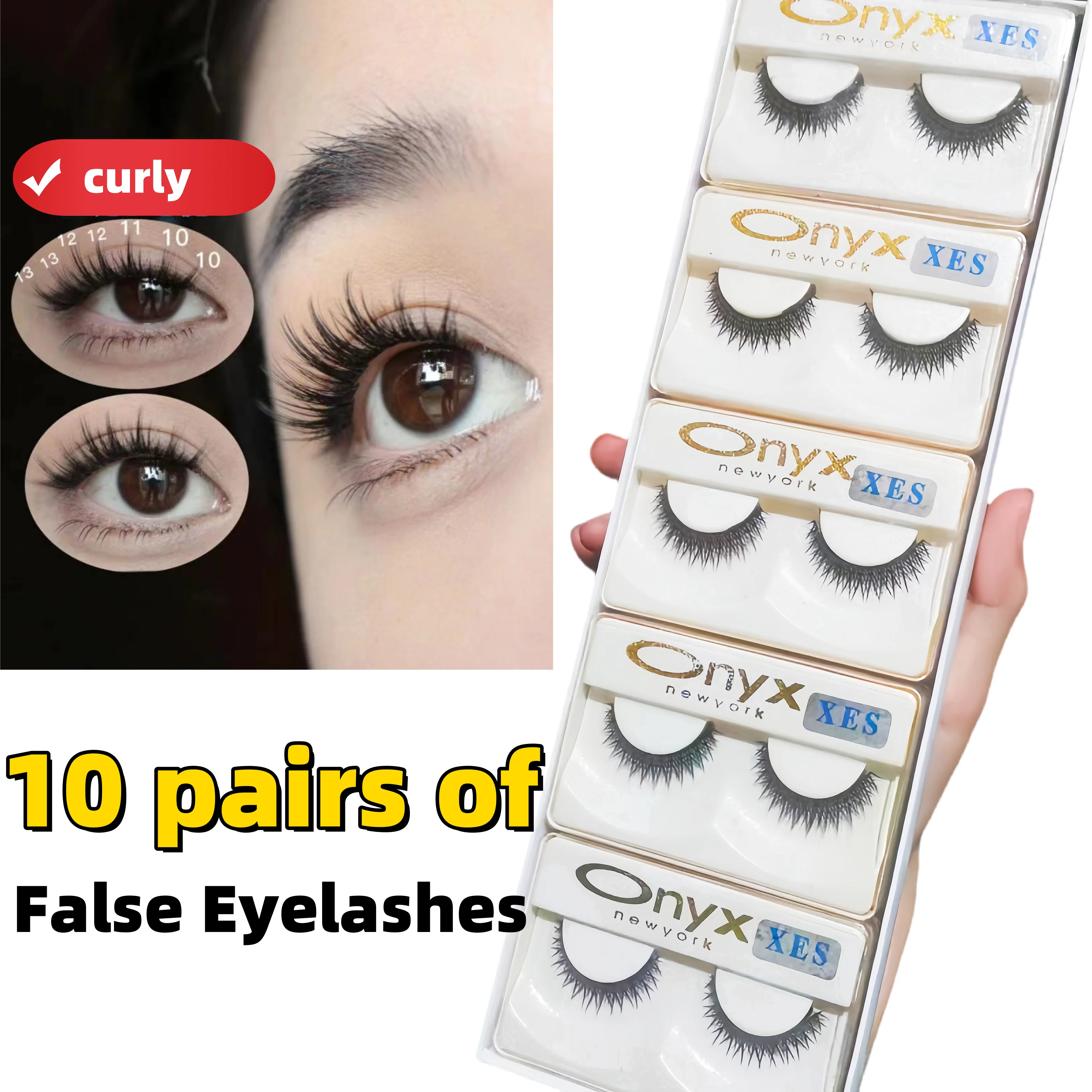 

ELASIA New 10 Pairs Of 3d Russian Natural Mink Lashes Thick Cruly Wispy Lashes Extension False Eyelashes Makeup Tools Wholesales