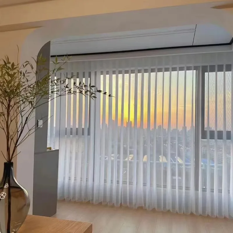 Luxury Custom Modern Fashion White Vertical Blinds Electric Standing Dream Curtains for Office Restaurant Sunshade for Indoor