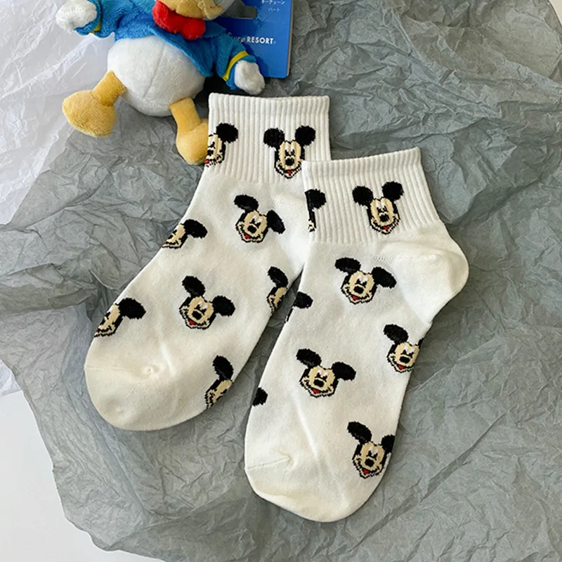 Disney Minnie Short Socks Kids Boy Girl Mickey Mouse Donald Duck Cute Cartoon Baby Girl Boy Sock Autumn Breathable Children Sock