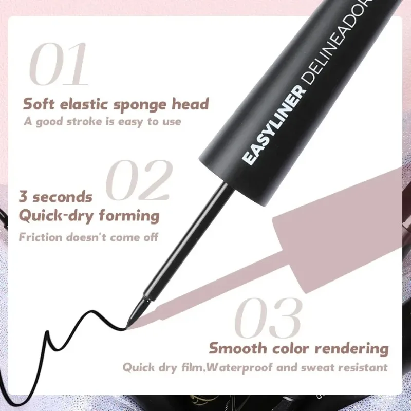 Matte Black Brown Waterproof Liquid Eyeliner Pencil Sweatproof Quick Dry Easy To Wear High Pigment Eye Liner Pen Eye Makeup Tool view 4
