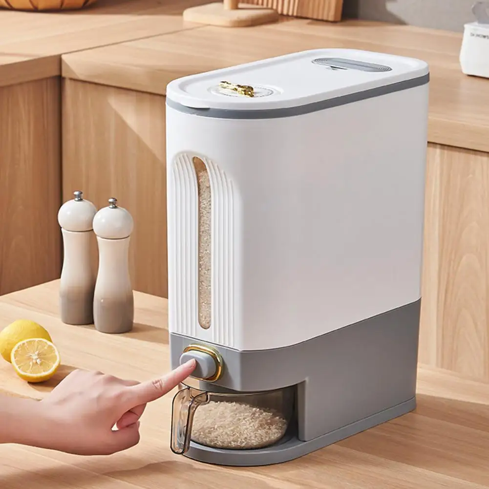 Visible Rice Dispenser Rice Dispenser Capacity Visible Container for Flour Beans Cereal Grains Airtight Kitchen Storage Supplies