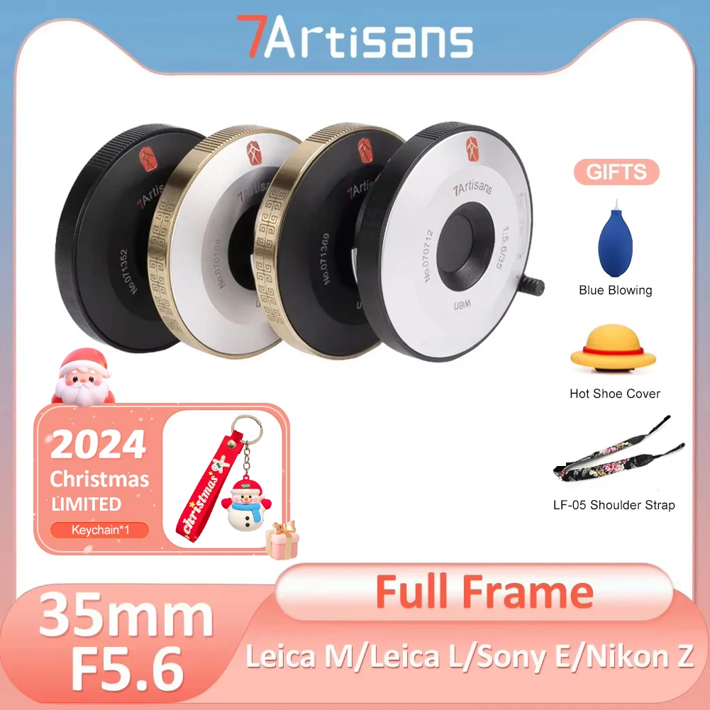 7artisans 35mm F5.6 Full Frame Ultra-Thin Pancake Mirrorless Camera Lens for Leica M M10 Sony E a6300 zve10 Nikon Z zfc Leica L