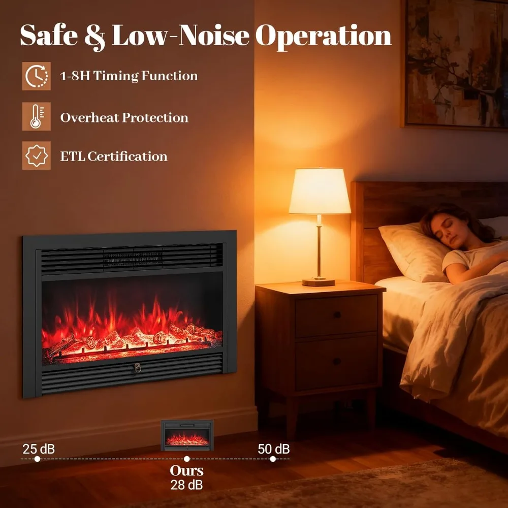 مدفأة كهربائية لهب قابلة للتعديل مع جهاز تحكم عن بعد، مثبتة على الحائط أو مثبتة على الحائط، 36 سخان قائم بذاته لديكور المنزل #5