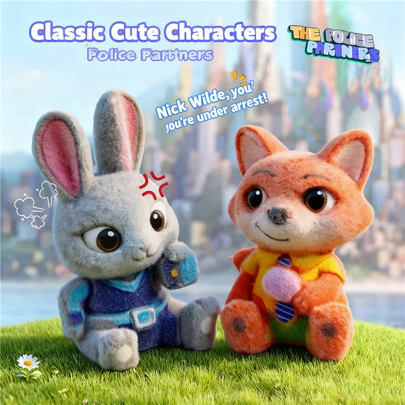 Disney Zootopia Series Blind Box Mini Flocking Keychain Trendy Blind Box Collectible Mystery Box Birthday Festival Gift for Bag