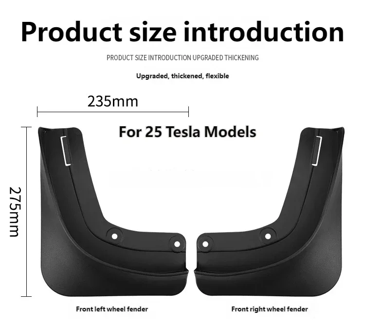 For Tesla Model Y Juniper 2025 RefreshMud Flaps Premium TPE+PP Fender Splash Guards, EV Exterior Protection Accessories