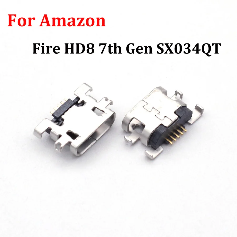 100pcs Mini USB Jack Charging Socket Port Connector Power Dock Plug For Amazon Fire HD8 7th Gen SX034QT Replacement Repair