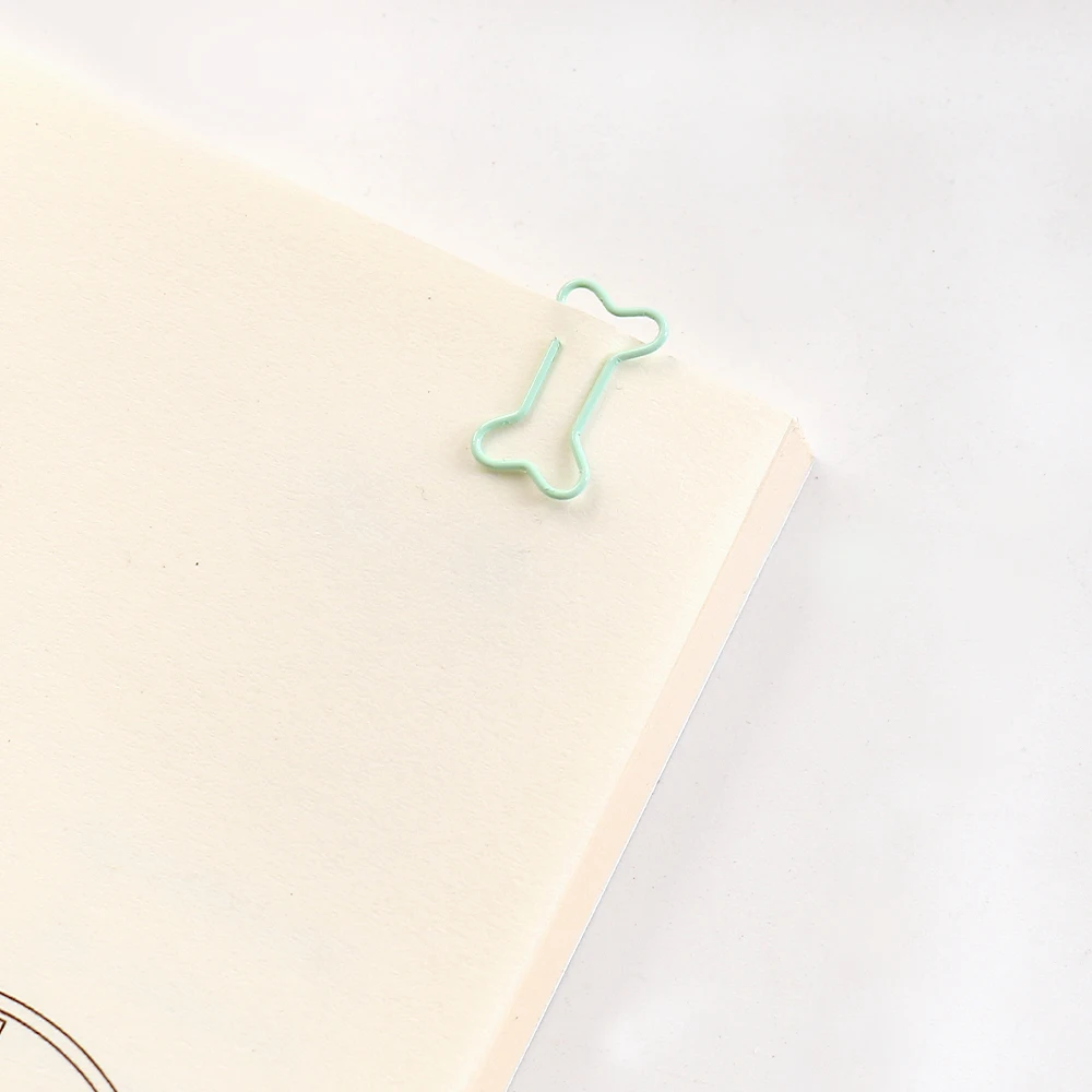 50pcs /bag mini bone paper Clip Bookmark binder clip Office Accessories paper Clips Patchwork Clip H0481