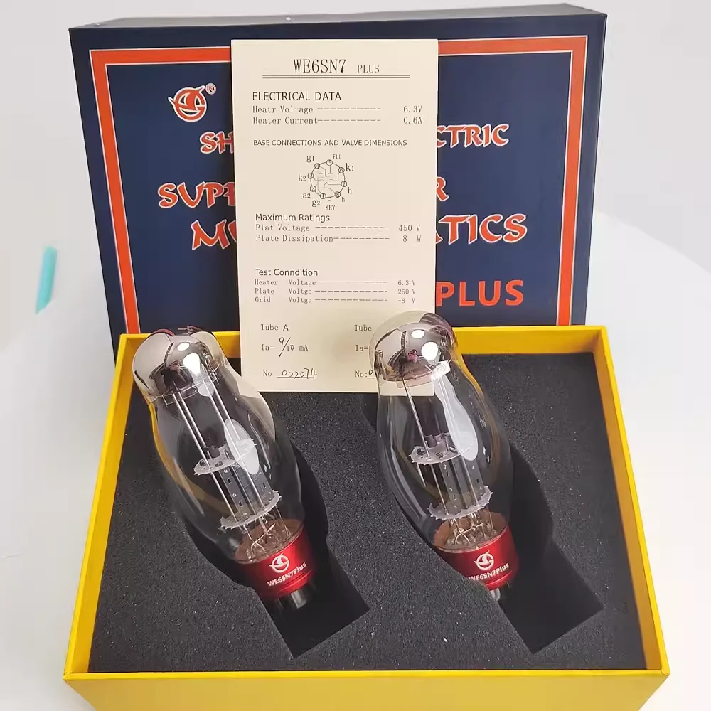 

ShuGuang WE6SN7 PLUS High-end Vacuum Tube Replaces 6H8C/CV181 Electronic Tube Amplifier Precision Pairing