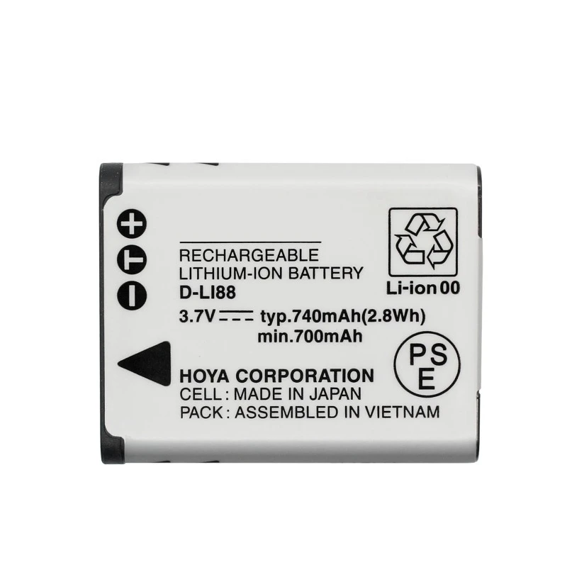 Bateria 3.7V 700mAh D-Li88 DB-L80 do Pentax Optio P70 P80 P90 H90 W90 WS80