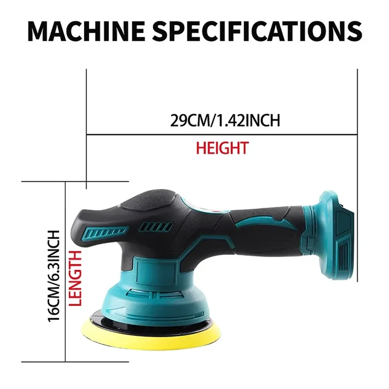 Lucidatrice per auto con display digitale a 8 marce Lucidatrice elettrica Lucidatrice per ceretta per auto per batteria da 18 V