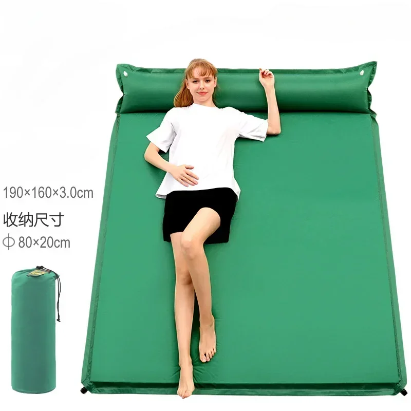 Broadened 160cm Automatic Self-Inflatable Mattress Outdoor Cushion 190* 160 * 3cm Large Space Camping Mat for 2persons
