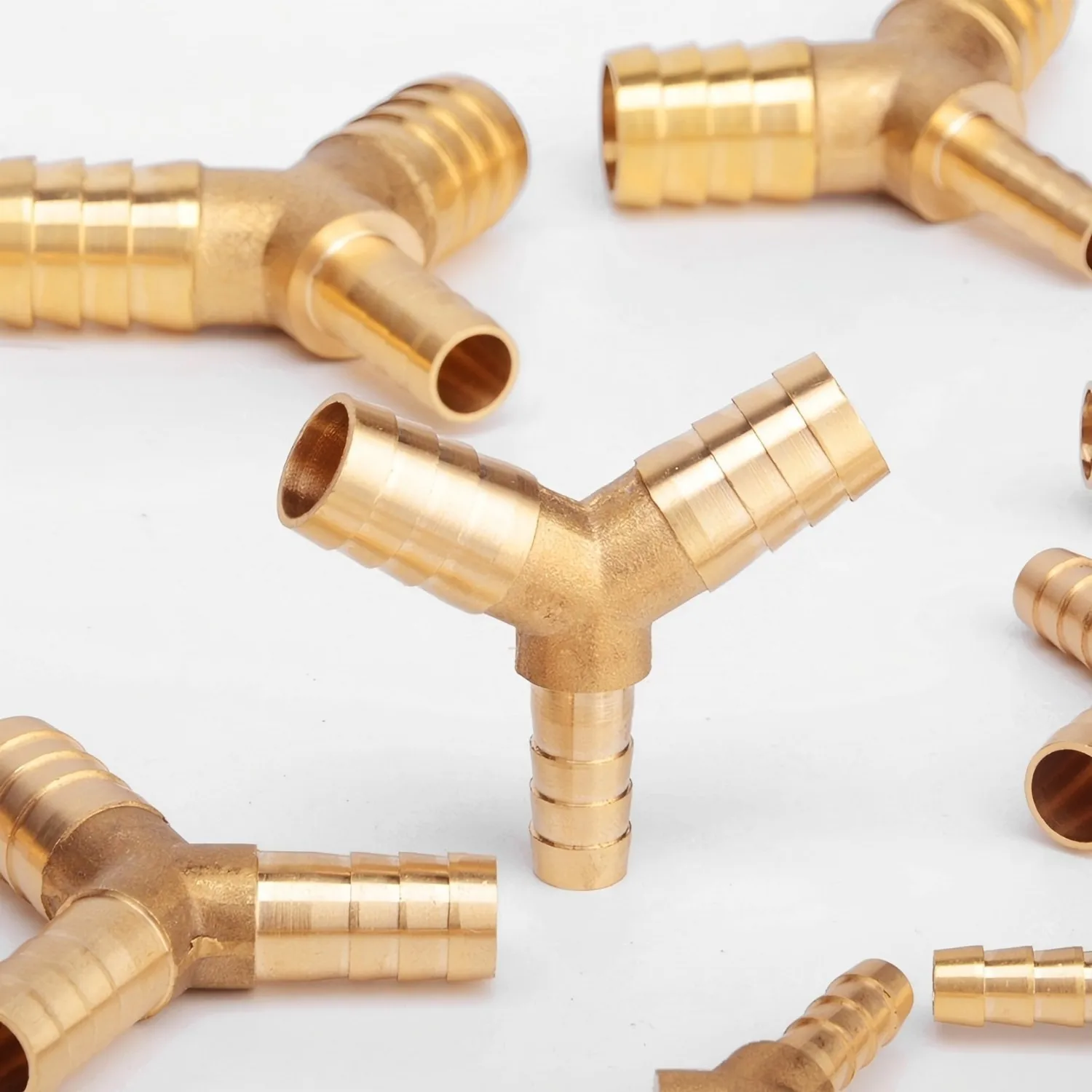 Brass Y Piece 3 way Hose Joiner Barbed Connector Air Fuel Water Pipe Gas Tubing 4mm 6mm 8mm 10mm 12mm 14mm 16mm 19mm