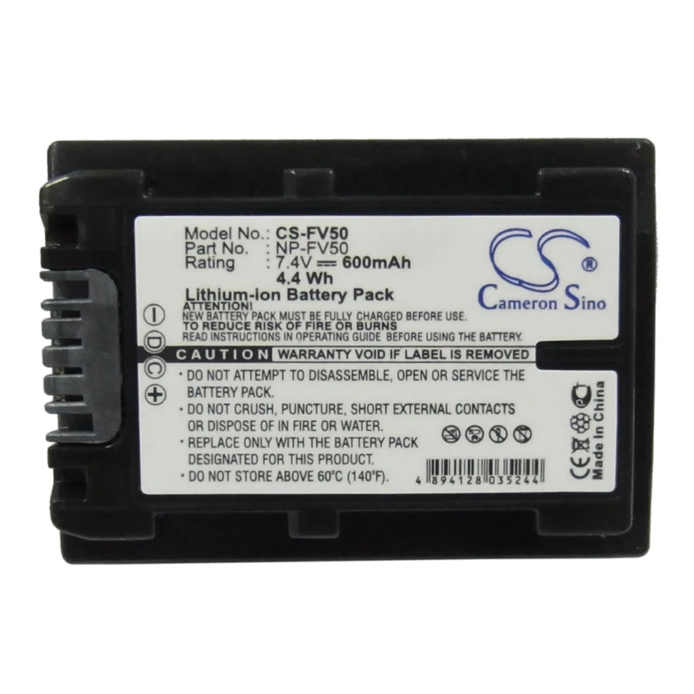 Li-ion Camera Battery for Sony, 7.4V, 600mAh, Compatible Models: DCR-DVD103, DCR-DVD105, HDR-CX180EB, HDR-CX180E, NEX-VG10E