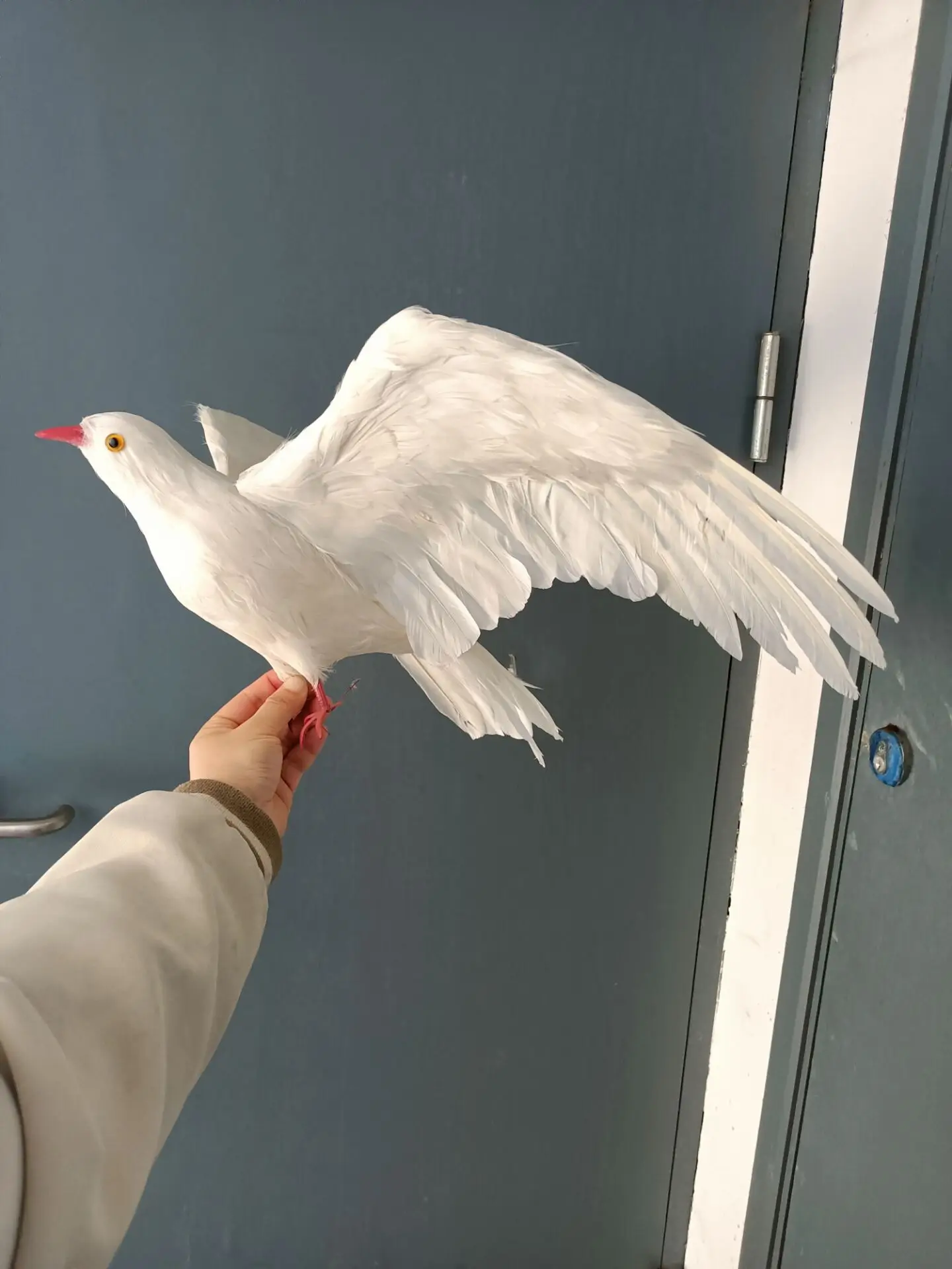 big simulation white foam&feather wings dove model bird garden decoration gift about 42x65cm xf2990