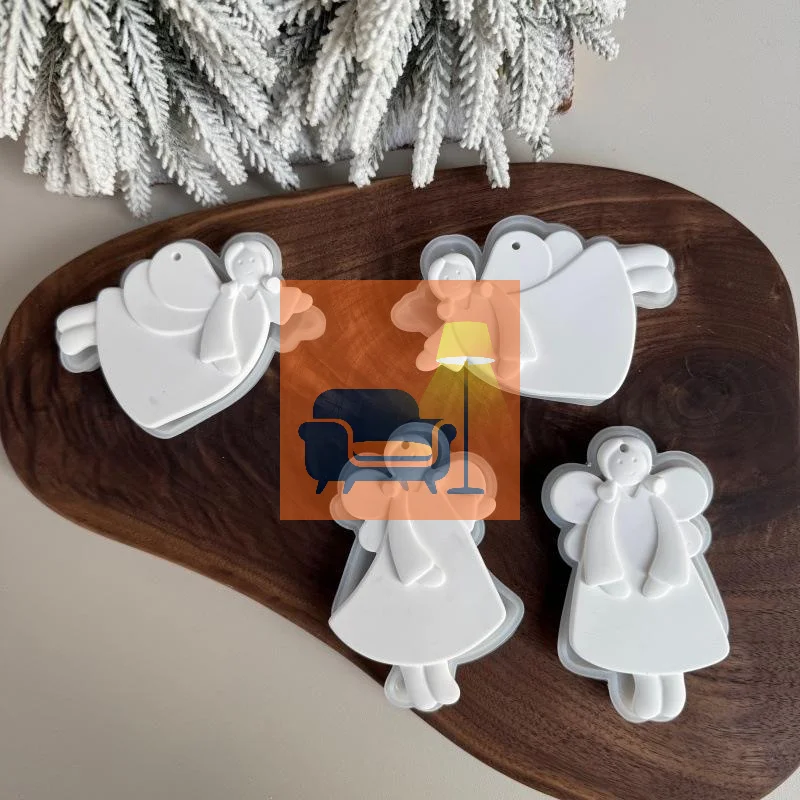 1 Uds. Adorno colgante para árbol de Navidad, molde de resina de hormigón de yeso, molde de silicona para niña de amor de Ángel DIY, suministros para manualidades para niña