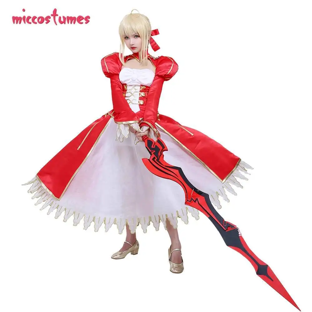 

Fate/Grand Order My King Saber Red Dress Nero Cosplay Costume Anime Co