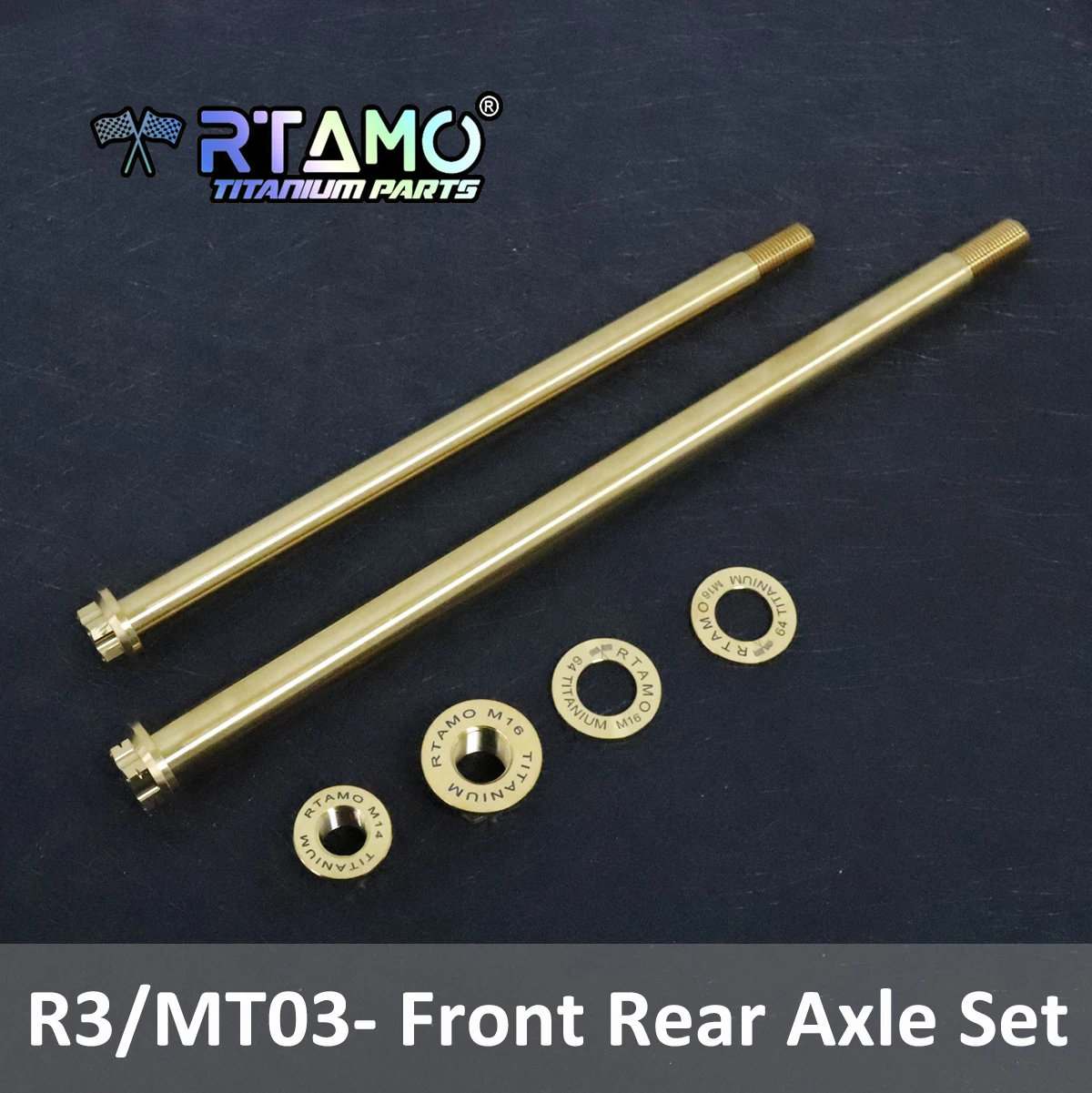 RTAMO TItanium Alloy Axle Front and Rear Wheel Shaft for Yamaha YZF-R3 MT03