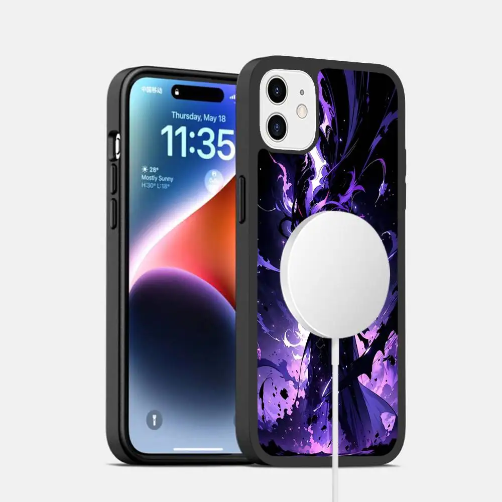 Quente clássico s-solo l-nivelamento anime caso de telefone magnético para iphone 16 14 13 12 15 pro plus para magsafe capa de carga sem fio