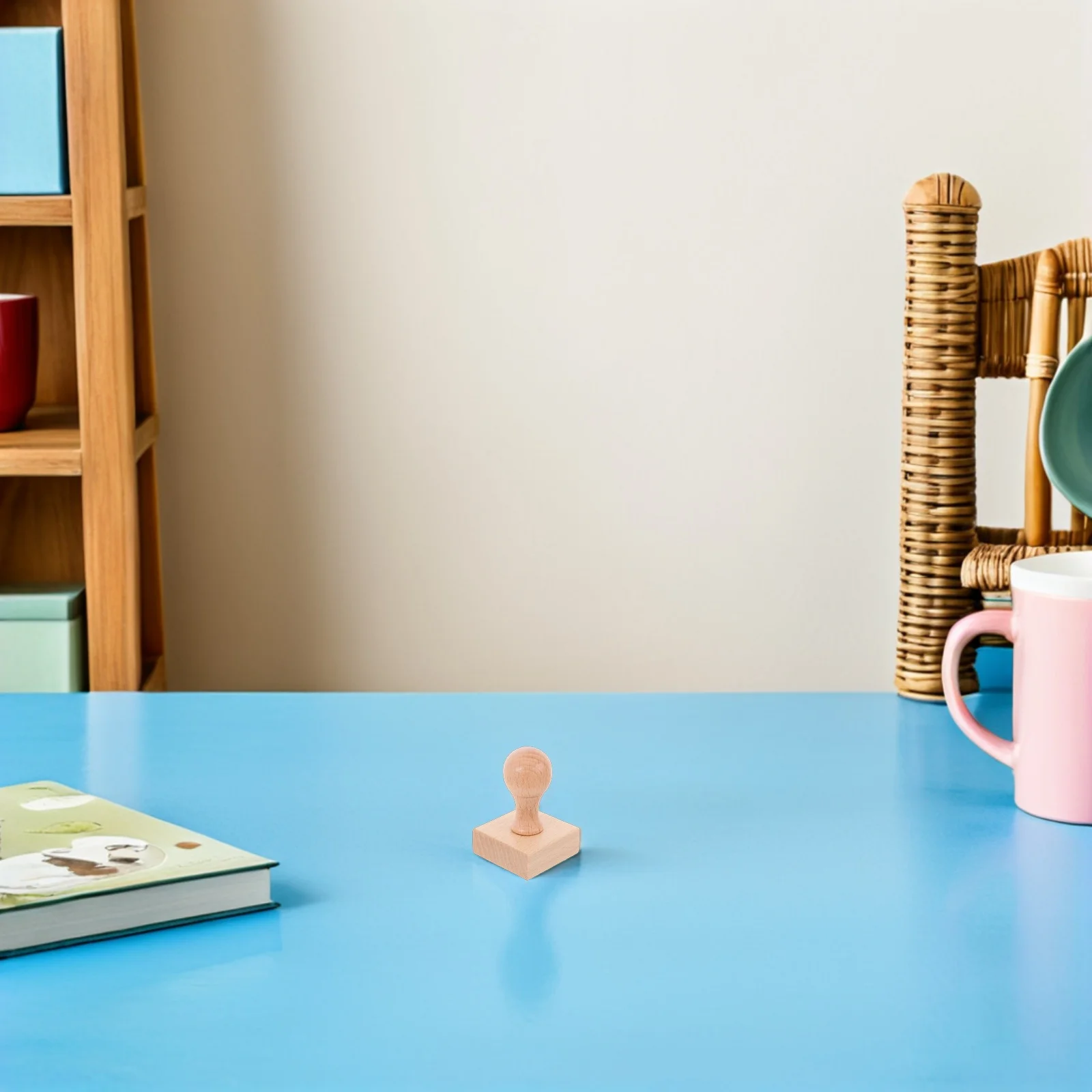 

2Pcs Wooden Stamp Round Handle Premium Beech Wood Blank Seal for DIY Crafting Scrapbooking Card Making Diary Decor Christmas