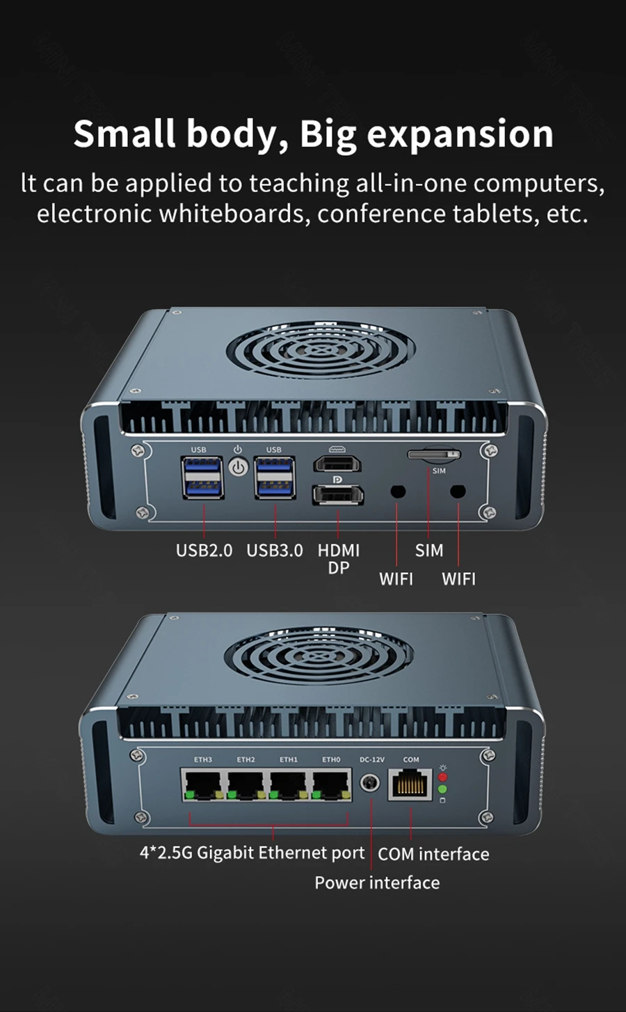 4LAN i7 1195G7 Soft Router i5 1135G4 4Core Industriesteuerung Computer Mini Host mit Lüfter pfSense PVE Computer Firewall Mini PC