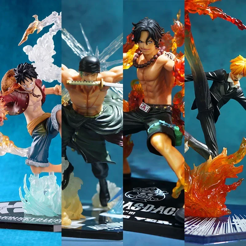 Figuras de acción de One Piece Anime Monkey D Luffy Roronoa Ace Vinsmoke Sanji, muñecos de PVC, modelo coleccionable, juguete acrobático, regalo de decoración