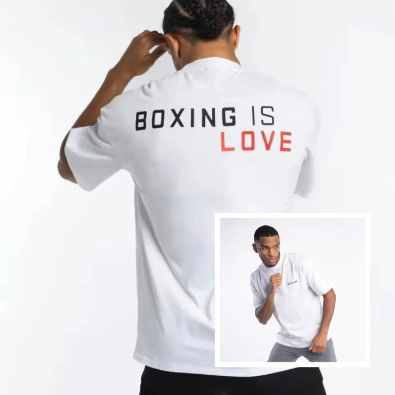 الملاكمة الأمريكية قصيرة الأكمام الفارسي راؤول جديد الملاكمة دعوى البريطانية فضفاضة القتال الاتجاه العلامة التجارية 2025 الصيف الرجال النساء تي شيرت