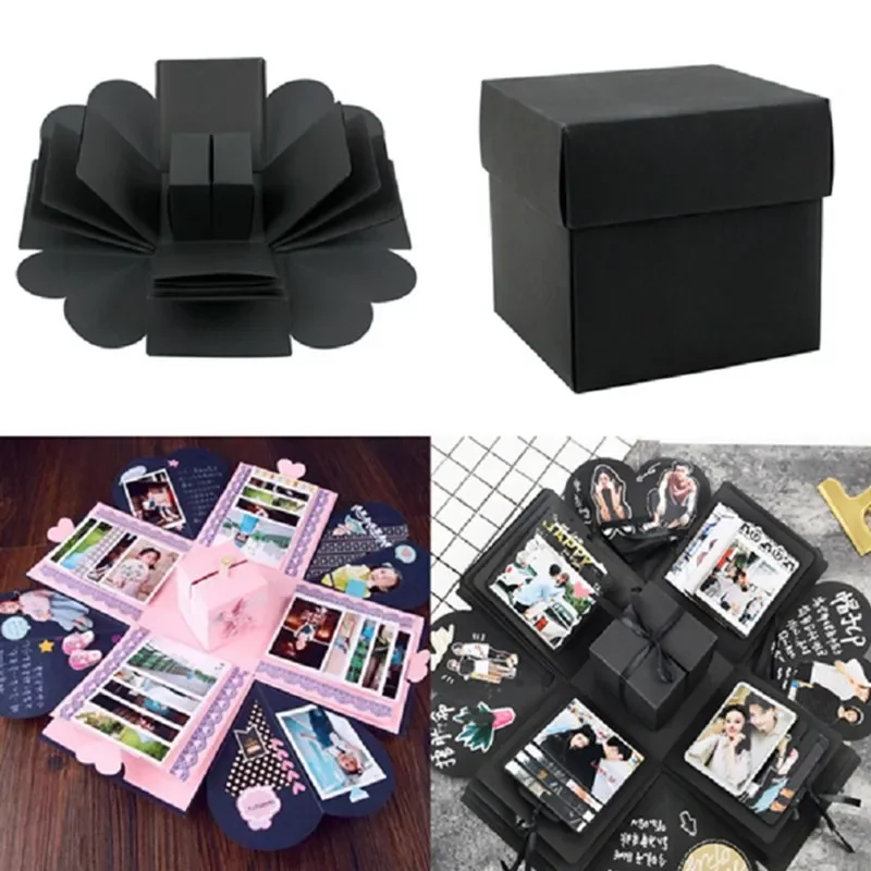 DIY Handmade Hexagon Surprise Explosion Box Scrapbook Photo Album Wedding Gift Box for Birthday Valentine Christmas Gift Boxes