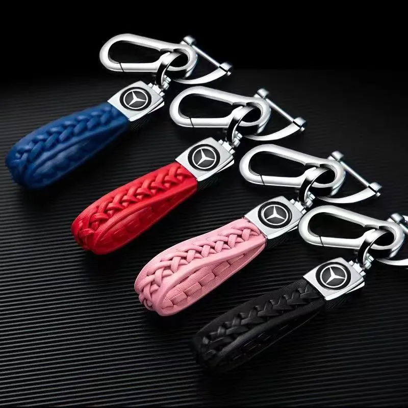 Metal Hand Braided Rope Car Keychain Holder for Mercedes Benz New B/C/E Class A Class C200L GLC GLK New CLA GLA Accessories