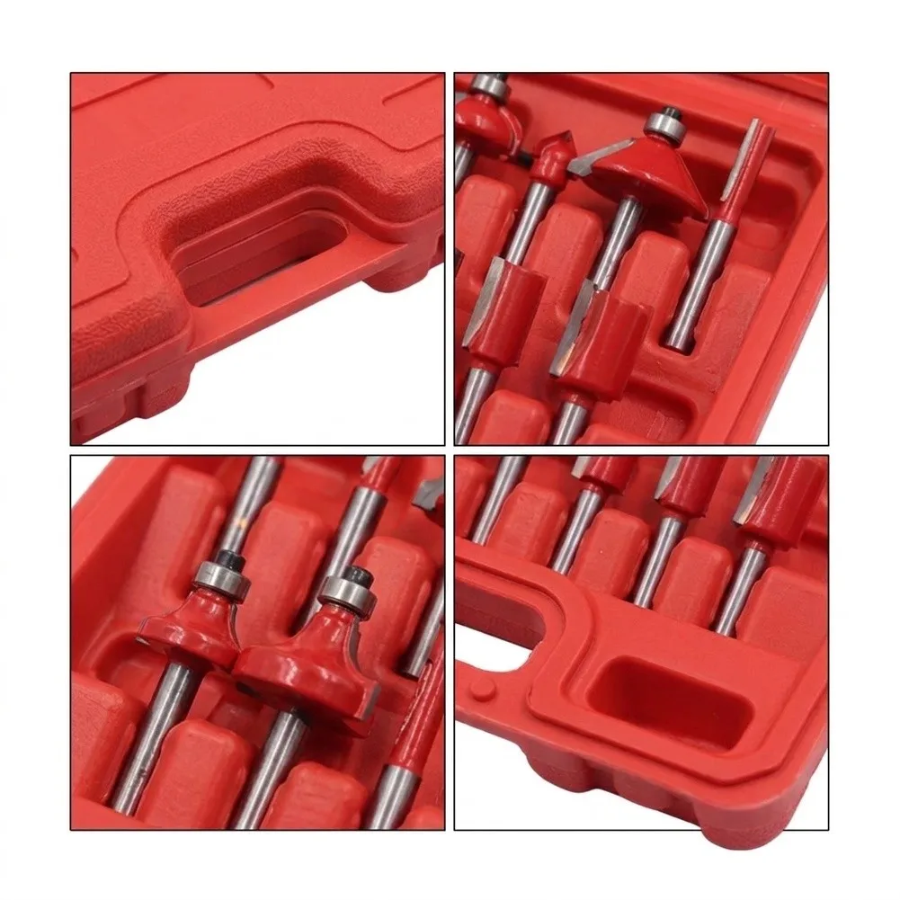15-Piece Woodworking Router Bit Set with 1/4 Inch Shank for Use in Solid Wood Plywood MDF Particle Board and Cabinetry