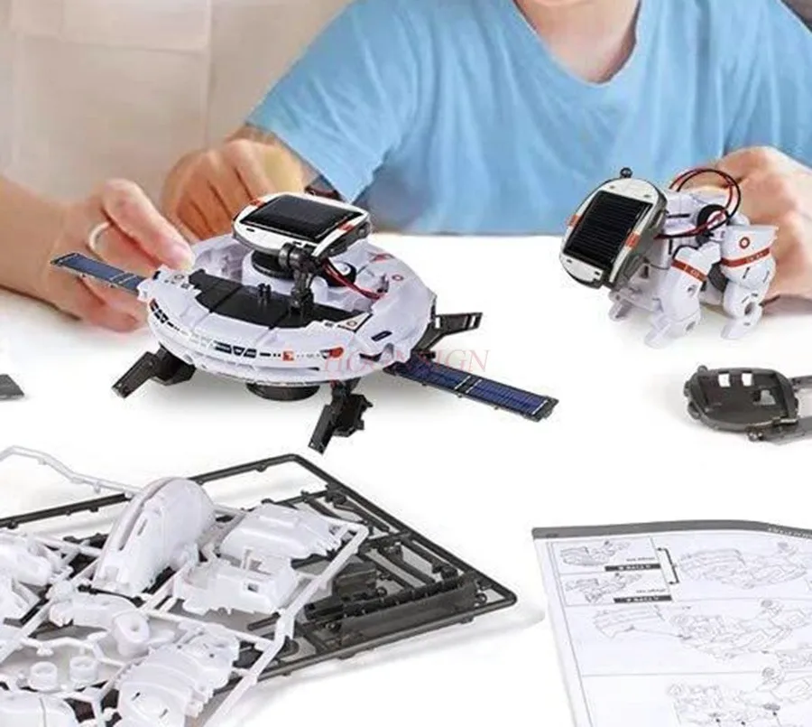 Assembly Solar Robot Kit Toys Puzzle 6-in-1 Scientific Experiment Disassembly Solar Space System Model