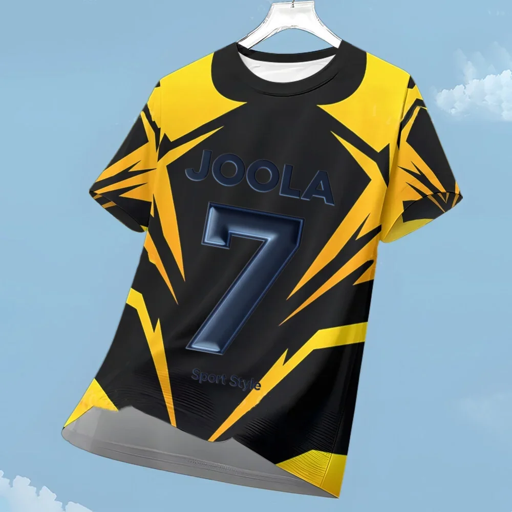 New Style JOOLA 7 Number Print T-shirt Men Short Sleeve Athletic Table Tennis Top