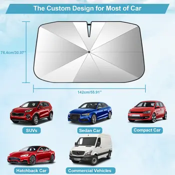 Sluneční clona na čelní sklo auta, univerzální slunečník, přední kryt, UV záření, teplo, sluneční oslnění, ochrana proti oslnění 10 nejlepší prodej Sluneční clona u Toyoty RAV4 - №2