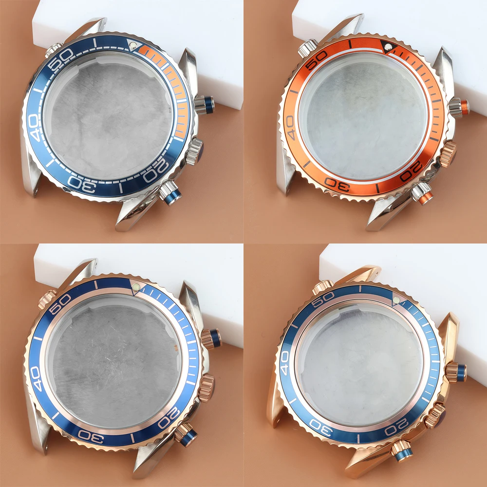 

VK63 Watch Accessories Fit Seamaster 600 VK63 Case For VK63 VK64 Quartz Movement Stainless Steel Strap Chronograph Watch Case