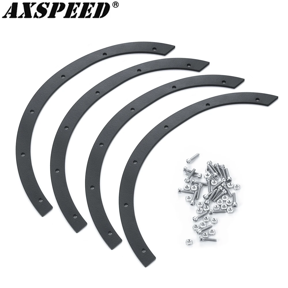 AXSPEED Metal Wheel Eyebrows Fender Flares for 1/10 RC Crawler Car TRX4 Bronco Upgrade Parts