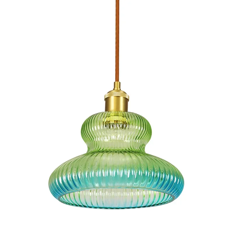 Brass and glass chandeliers, Nordic vintage style, suitable for homestays, bar counter, dining room, bedside lamps, creative cof