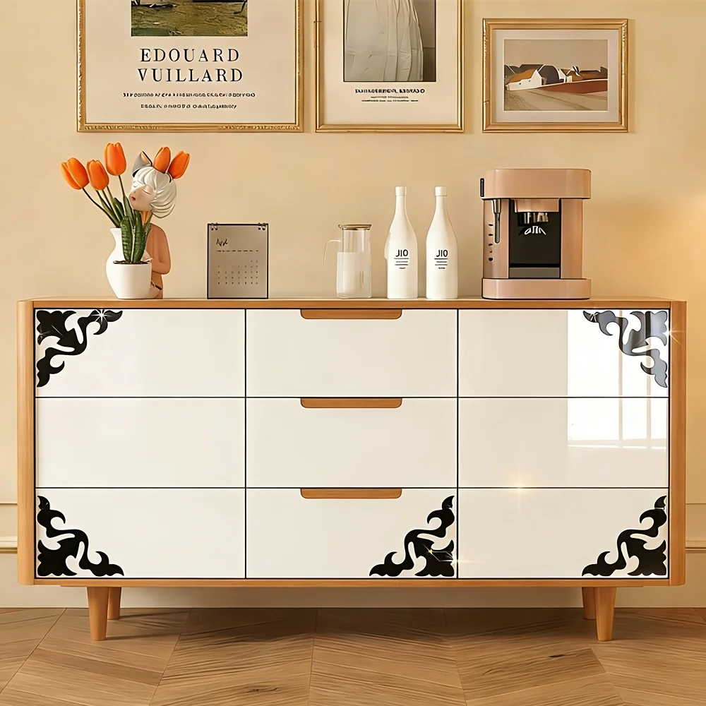 12PCS 2D Faddish Easy Install Acrylic Mirror Stickers Cloud Diagonal Border Home Dormitory Bathroom Bedroom Kitchen Cabinet 15CM