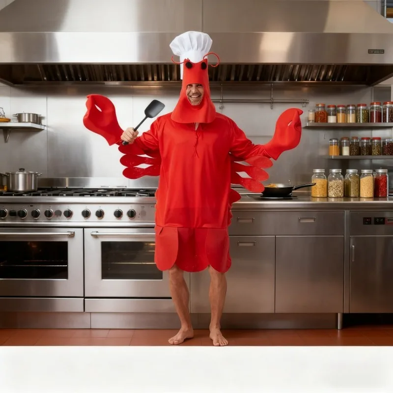 

Red Lobster Costume Cosplay Unisex Funny Sea Creature Outfit for Stage Performance