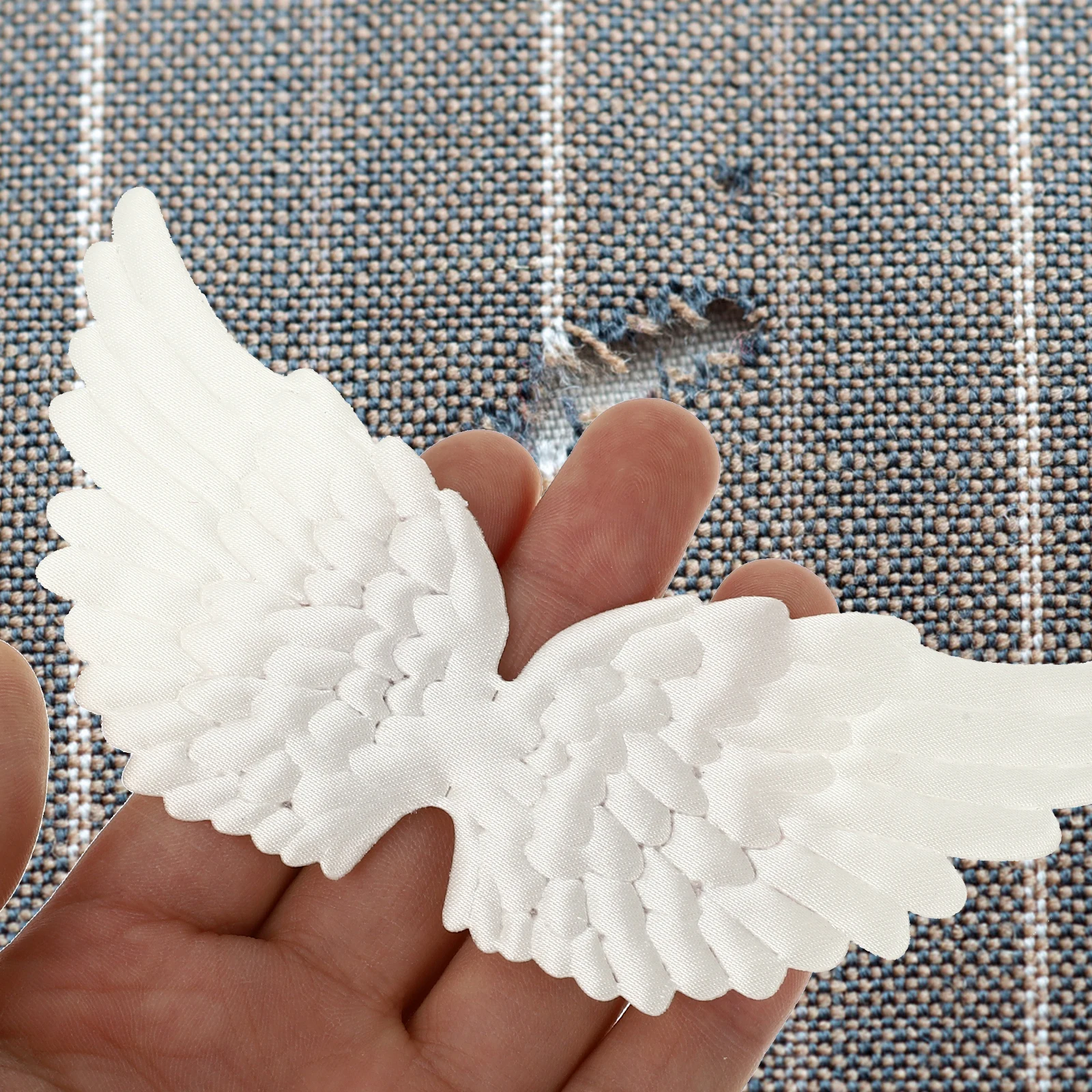 

18pcs Angel Wings Accessories Cloth Material Durable Embellishments for Holiday Gifts DIY Decorations Crafts Party Storage Jars