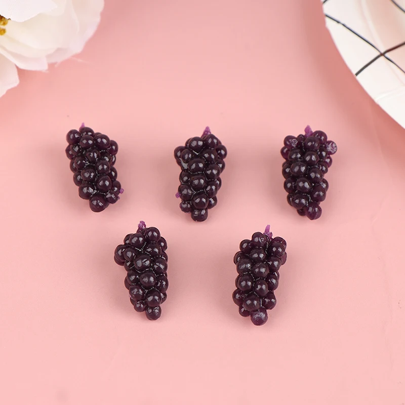 5Pcs/Set Dollhouse  Fruit Grape Mini simulated fruit TPR  soft small grape Corn