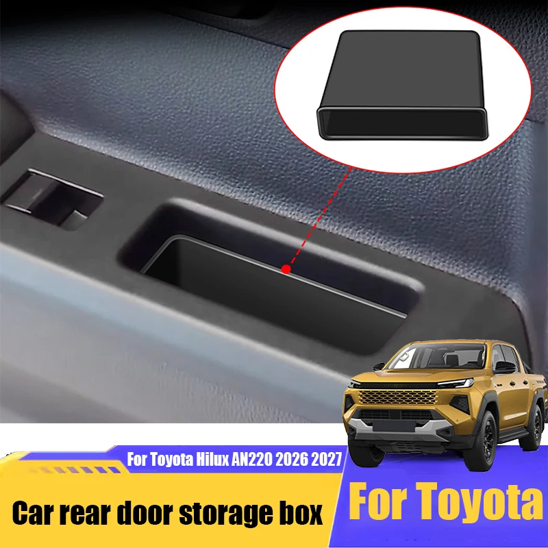 

for Toyota Hilux AN220 2026 2027 Car rear door storage box made of ABS material interior storage component