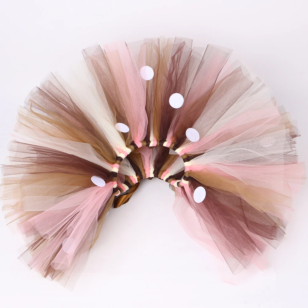 Girls Deer Tutu Skirt Fluffy Birthday Party Baby Girl Tutu Kids Dance Tulle Skirt Girls Christmas Deer Costume Antler Headband