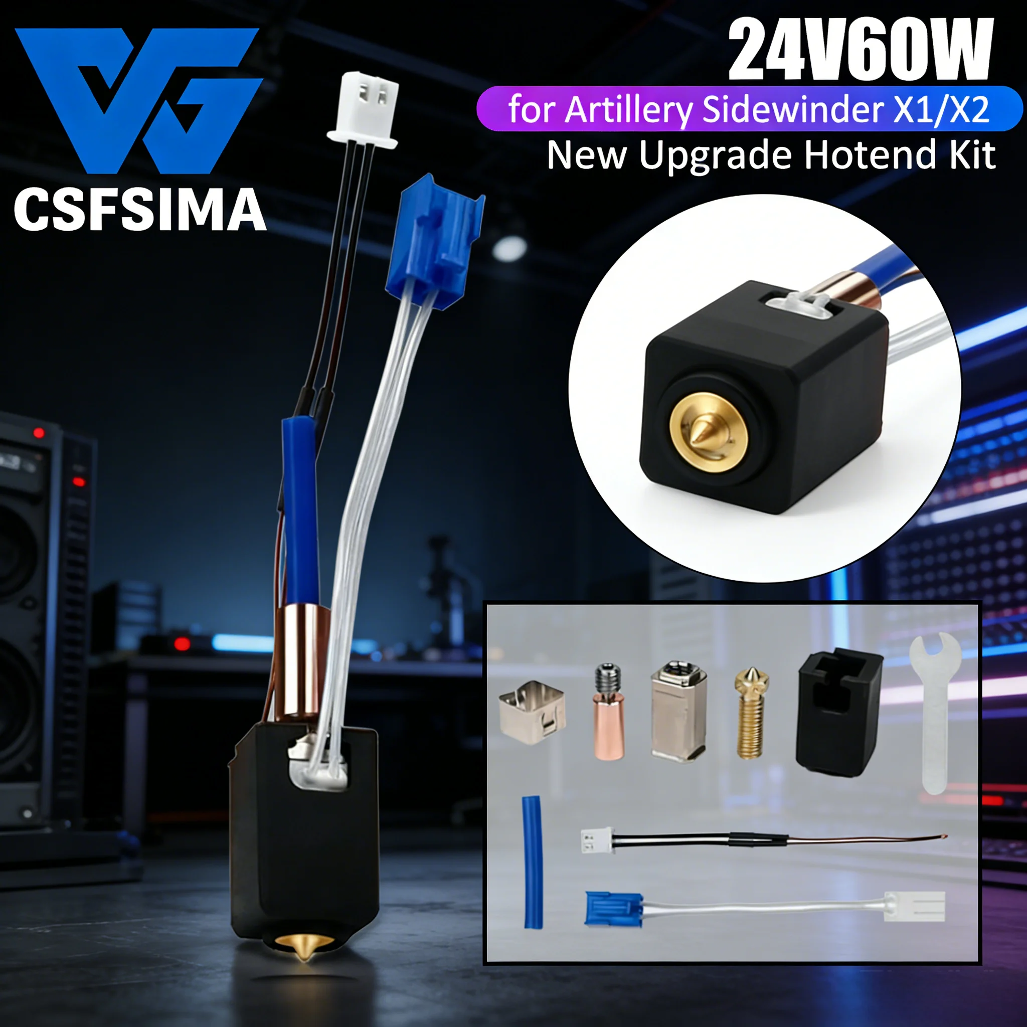 

Upgraded Rattlesnake Hot End Kit Ceramic Heating Plate Extrusion Accessory Compatible with 3D Printer X1/X2 Series