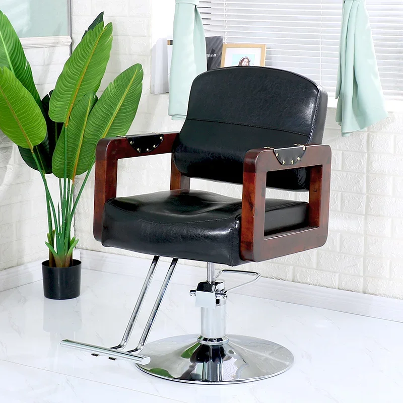 

Barbing Salon Chairs Barber Decoration Vintage Reclining Chair Hairdresser Shampoo Hydraulic Aesthetic Owl Professional Machines