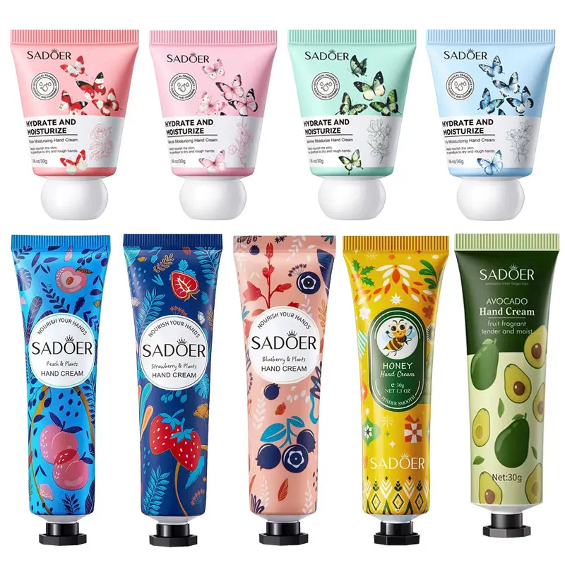 SADOER Floral Hand Cream Jasmine Chamomile Rose Intensive Moisturizing Lotion for Winter Anti-Cracking & Long-Lasting Hydration